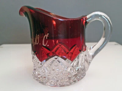 Ruby Flash Button Arches Ruby Stain Washington D.C. Souvenir EAPG Duncan Miller - Image 1 of 4