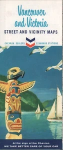 1964 Chevron Road Map: Vancouver and Victoria NOS - Picture 1 of 1