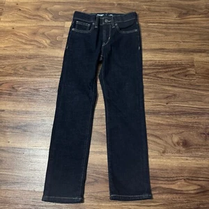 Old Navy 360 Stretch Slim Built In Tough Jeans Dark Blue Cotton Boys Size 6 - Picture 1 of 9