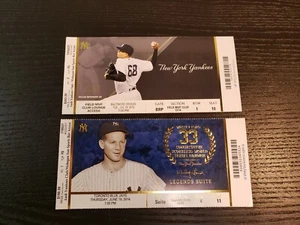NEW YORK YANKEES Ticket Stub Lot, Legends Suite, Jeter Final Season 2 Hit Game  - Bild 1 von 3