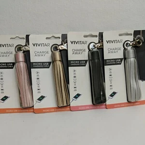 Set of 4 Vivitar ChargeAway 3" Micro USB Charging Cable Tassel android - Picture 1 of 12