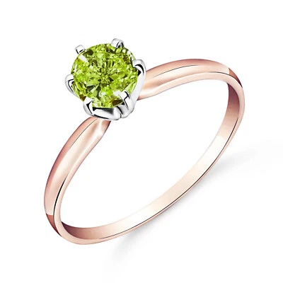 14K. SOLITAIRE RING W/ 0.50 CT. NATURAL GREEN DIAMOND - Image 1 of 4