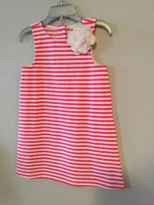 Janie and Jack Hibiscus Beach Pink Stripe Knit Dress NWT Size 3 - Picture 1 of 2
