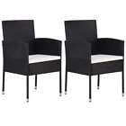 Vidaxl Garden Chair 2 Pcs Poly Rattan Black Hfe Au