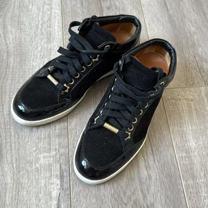 Jimmy Choo Black Suede Leather Sneakers Size 36 - Picture 1 of 9