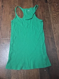 Hot Green UK Style Sz M Tank Top Bright Layering Early 2000s Vintage  - Picture 1 of 7