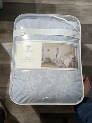 Nuevo en Paquete Juego de 2 Edredón Doble Simply Shabby Chic Azul Gris 2 piezas Foto 1 de 2