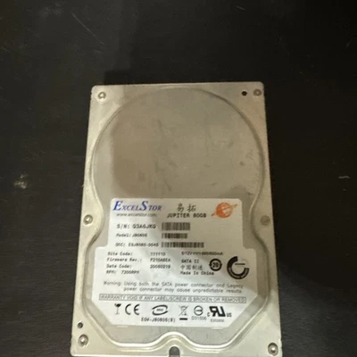 Hard Drive Excelstor Jupiter J8080 80GB 7200RPM 8MB ATA PATA / IDE 3.5" Inch - Image 1 of 2