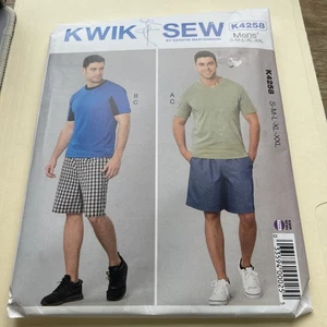 Kwik Sew Pattern K4258 Mens Pullover Tops w/Neck Opts & Pull-on Shorts Sz S-XXL - Picture 1 of 2
