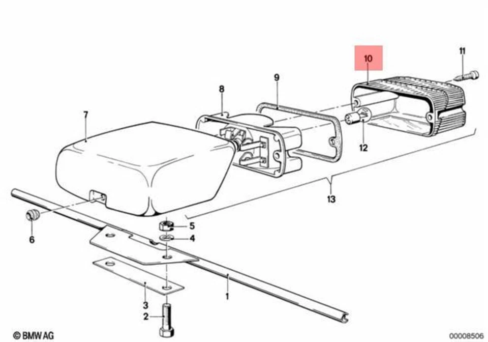 BMW Airhead Early Brake Tail Light Lens R50 R60 R75 R60 R90 R75 R90s 63211350403 - Изображение 1 из 1