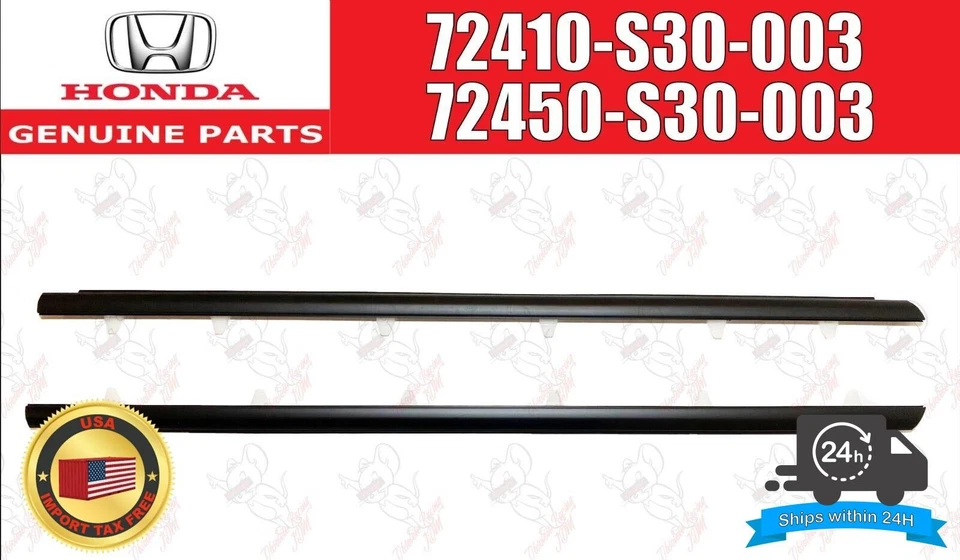 Genuine Honda Front Door Molding Assy R & L 72410-S30-003 72450-S30-003 PRELUDE