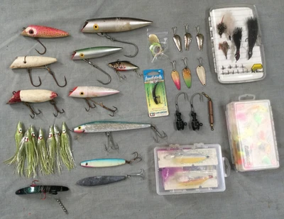 Fishing Tackle Mixed Lot Some Vintage - Plug Spoon Fly Spin N Glo Squid Skirt - Image 1 of 4