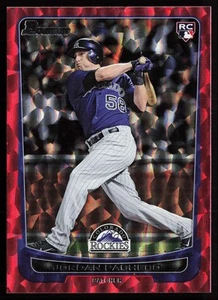 2012 Bowman Silver Ice Red Jordan Pacheco /25 Colorado Rockies #195 - Picture 1 of 2
