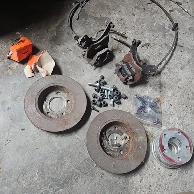 1981 VW Vanagon Rear Drum Brake To Rotors Brake Conversion With Audi 5000 Parts - Image 1 of 4