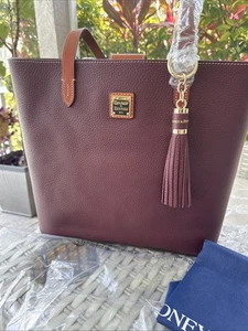 DOONEY & BOURKE HADLEY TOTE BORDEAUX COLOR IMPORTED W/DUSTBAG NEW WITH TAGS! - Picture 1 of 12