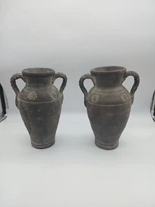 2 Of 19th Century Mediterranean Terracotta Olive Amphora With Beautiful Handles - Picture 1 of 7