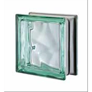 VETROMATTONE PEGASUS VERDE ONDULATO TRASPARENTE 19X19 SEVES GLASSBLOCK - Foto 1 di 1