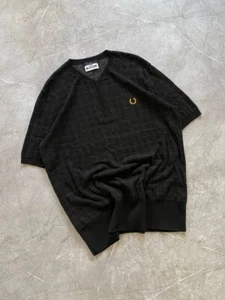 Fred Perry x Miles Kane Black 1/4 Quarter Zip Polo Shirt Schwarz Größe XL - Bild 1 von 10
