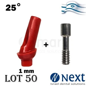 Posten x 50 abgewinkelt anatomisch Kunststoff gießbar Abutment 25 Grad 1 mm - Bild 1 von 3
