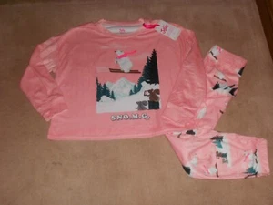 NEW, GIRLS JUSTICE POLAR BEAR 2 PIECE PAJAMA SET, SIZE S (7/8) - Picture 1 of 3