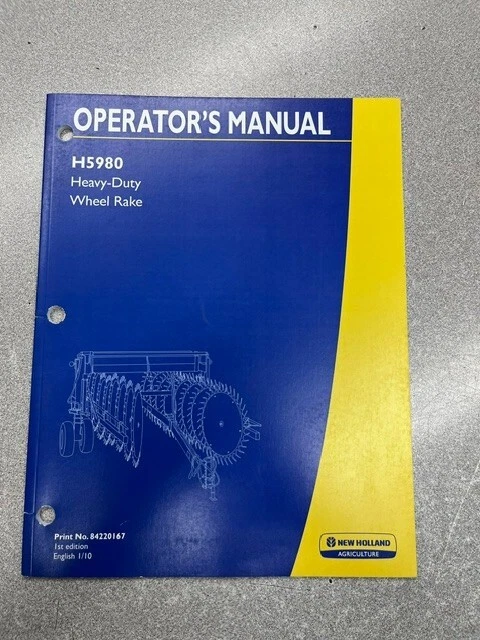 NEW HOLLAND H5980 OPERATOR'S MANUAL  84220167 - Image 1 of 1