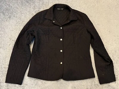 Chaqueta Briggs New York Mujer 12 Petite Negra Acolchada Botón Ligera DEFECTUOSA Foto 1 de 4