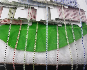 SS6 A Grade glass crystal 2mm Rhinestone clear banding Trim Setting chain 10Yard - Picture 1 of 26