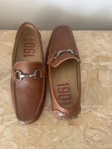 1901 Mens Brown Leather Moccasins Shoes US Size 7M Preowned - Picture 1 of 19