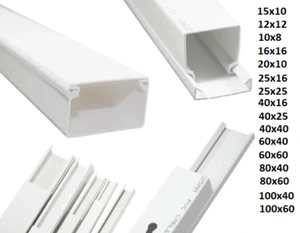 Canal de cable atornillable 15 x 10 mm canal de instalación PVC blanco - Imagen 1 de 6