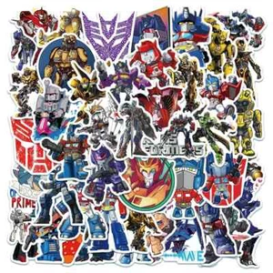 TRANSFORMERS STICKERS (50pcs) Fifty Unique Die-Cut Decal w/ Autobots Decepticons - Picture 1 of 4