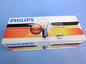 10pcs PHILIPS 12594 P21/4W 12V 21/4W BAZ15d premium signaling automotive lamp - Picture 1 of 3