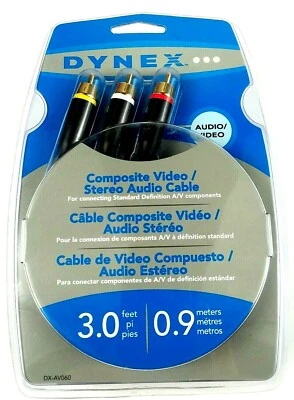 Cable de audio estéreo/video compuesto Dynex de 3 pies (A/V) Foto 1 de 4