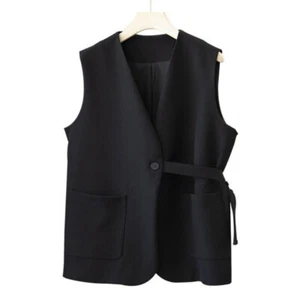 Lady Suit Waistcoat Gilets Blazer Vest Tank Tops Coat Jackets Sleeveless Fashion - Picture 1 of 10