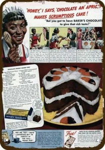 1939 BAKER'S CHOCOLATE Vintage-Look-Edge DECORATIVE REPLICA METAL SIGN - Picture 1 of 1