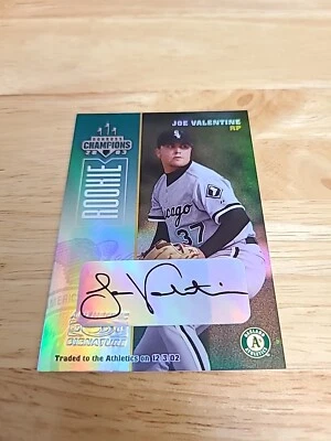 2003 Donruss Champions Signatures #290 Joe Valentine RC Autograph /475 A's $$$ - Image 1 of 2