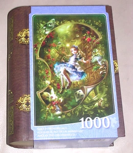 NEW HTF Alice in Wonderland Fairy Tale Book Box Rabbit Hole 1000 Piece Puzzle - Picture 1 of 7