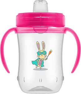 Dr. Brown'S Milestones Soft Spout Sippy Cup with Handles - Pink - 9Oz - 9M+ - Picture 1 of 12