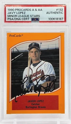 1990 Procards Javy Lopez Minor League Stars Signed #132 PSA Authentic Auto - Image 1 of 2