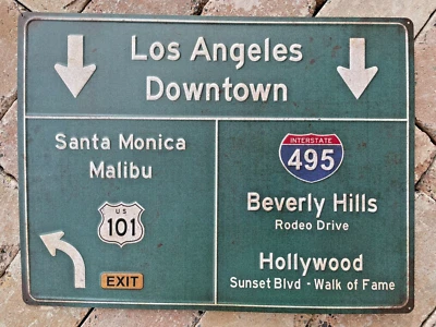 ROUTE 66 Blechschild Los Angeles USA geprägt 58cm Straßenschild Biker retro Deko Diner LA