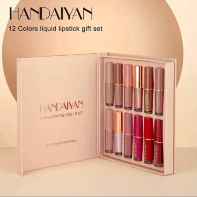 Gift Set 12pc Lipstick Matte kit Waterproof Long-lasting  Lipstick Lip Gloss - Image 1 of 4
