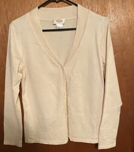 TALBOTS Adult Women's Beige Size S Long Sleeve Cardigan Sweater - Picture 1 of 4