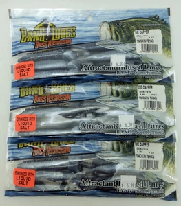Bass Assassin Bang Lures Die Dapper Smokin' Shad 5" Boot Tail 3 packs of 7 - Picture 1 of 3