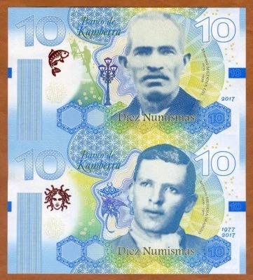 Kamberra, 10 + 10 Numismas, 2017, Uncut sheet, only 50 pcs issued, Private Issue - Image 1 of 2