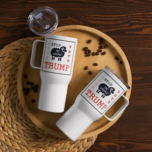 Taza de viaje Stop the Sheeple Vote Trump 2024 Election Supporter con asa - Imagen 1 de 1
