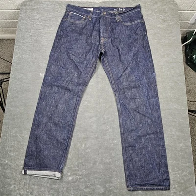 Gap 1969 Jeans Mens 36x32 (Tag 38x32) Dark Indigo Slim Selvedge Denim Button Fly - Image 1 of 4