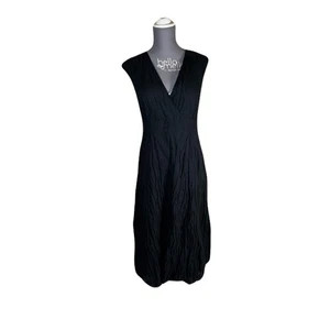 Garnet Hill Kleid Baumwolle Metallic ärmellos 10 Midi V-Ausschnitt zeitlos klassisch - Bild 1 von 5