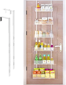 Over the Door Pantry Organizer - 6-Tier Mesh Basket Hanging & 6-Tier, White - Picture 1 of 6