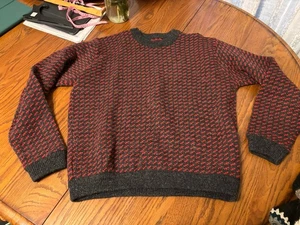 DE COLECCIÓN L.L. Suéter Bean Para Hombres L Noruego Gris Rojo Lana Rayón Noruega - Imagen 1 de 4