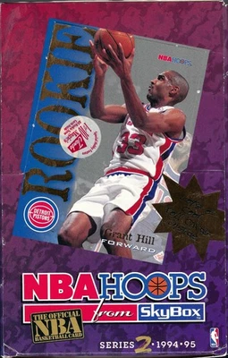 1994-95 NBA Hoops 系列 2 盒带 36 个密封包和 Grant Hill 5x7 艺术插页 — 第 1/4 张图片