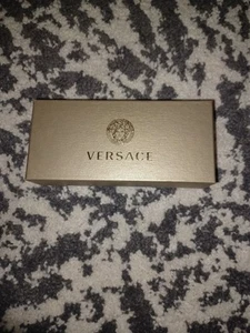 VERSACE Eyeglass Black Leather Case + Medusa Cleaning Cloth 6x2.5x1.5" authentic - Picture 1 of 2